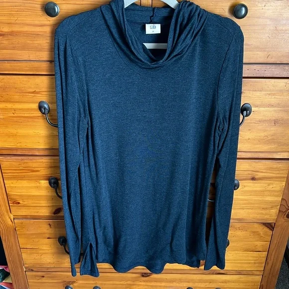 cabi Turtle Tee  Midnight Blue #3628 Cowl Neck - Picture 2 of 6